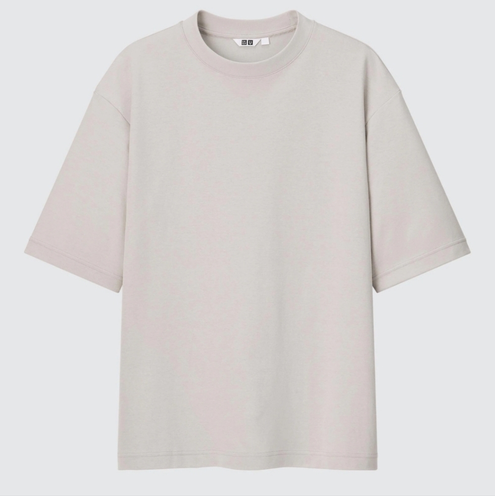 Uniqlo Men's Light Beige Short Sleeve Tee Sz L Semi New